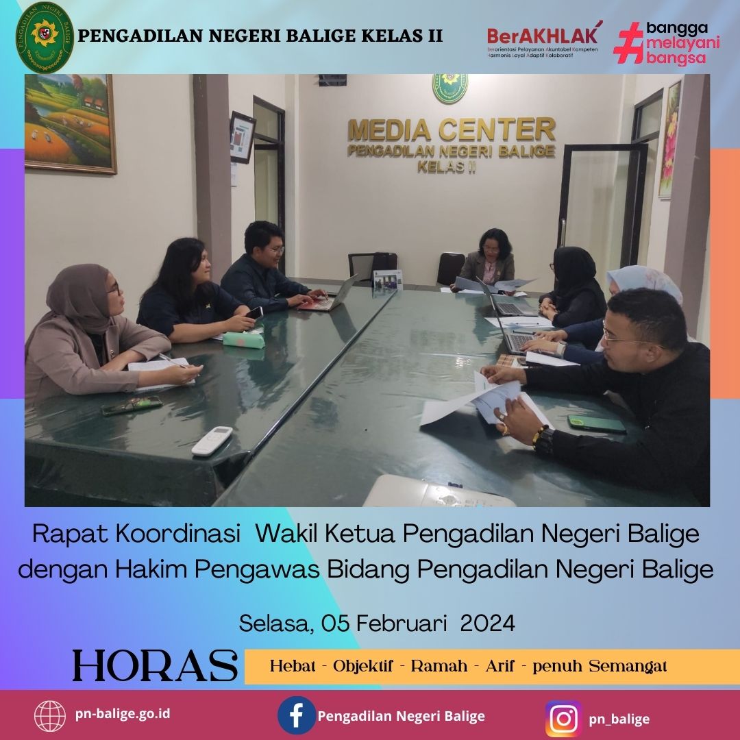 RAPAT KOORDINASI HAKIM PENGAWAS BIDANG RAPAT KOORDINASI HAKIM PENGAWAS BIDANG